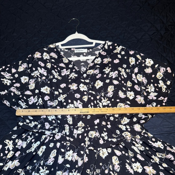 Nemidor | EUC Women’s Black Floral Midi Dress Size 20 - Picture 8 of 10